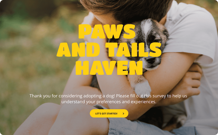 Dog Adoption Application Form Template