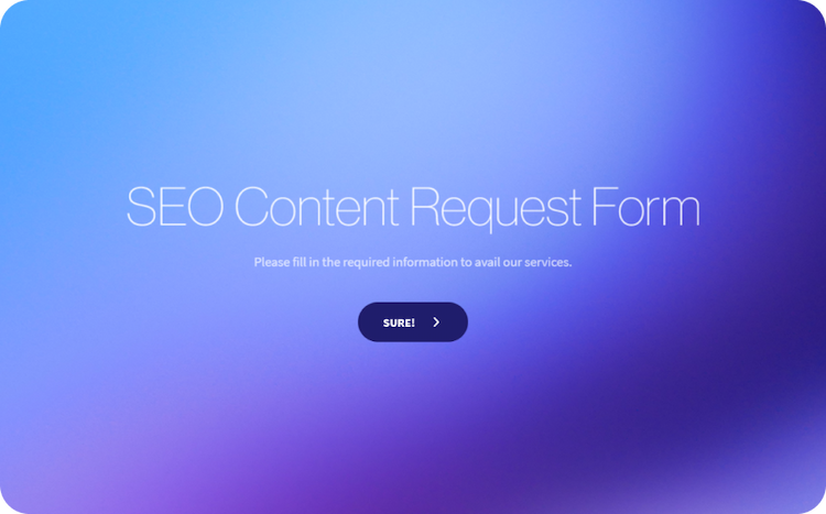 SEO Content Request Form Template