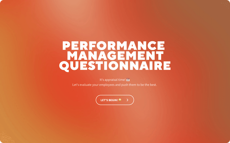 Performance Management Questionnaire Template