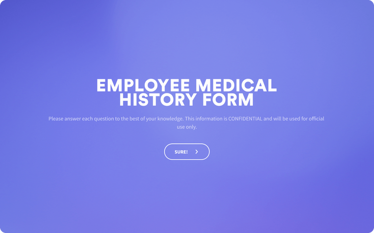 Employee Medical History Form Template