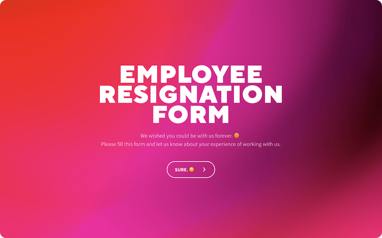 Employee Resignation Form Template
