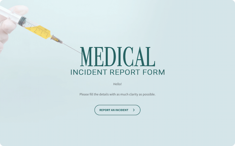 Medical Incident Report Form Template