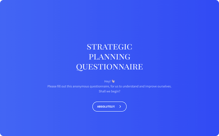 Strategic Planning Questionnaire Template