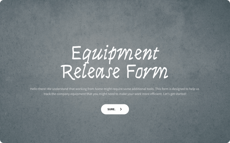 Equipment Release Form Template
