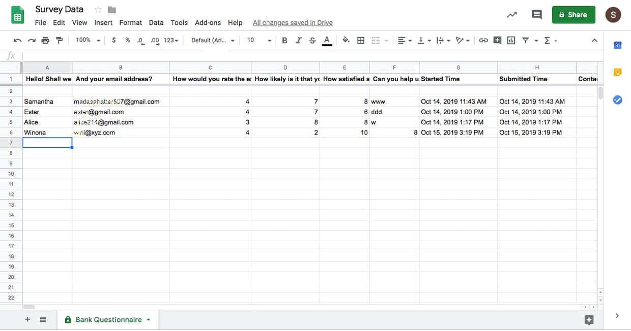 Google Sheet-Surveysparrow integration