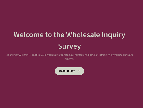 Wholesale Inquiry Survey Template Wholesale Inquiry Survey Template