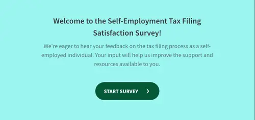 Self Employment Tax Form Survey Self Employment Tax Form Survey