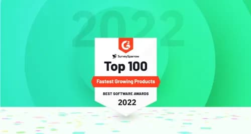 Hat-Trick in the Bag: SurveySparrow Wins G2’s Fastest Growing Product Award for 2022! Hat-Trick in the Bag: SurveySparrow Wins G2’s Fastest Growing Product Award for 2022!
