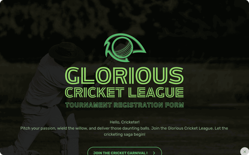 Cricket Tournament Registration Form Template Cricket Tournament Registration Form Template