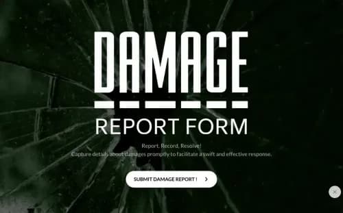 Damage Report Form Template Damage Report Form Template