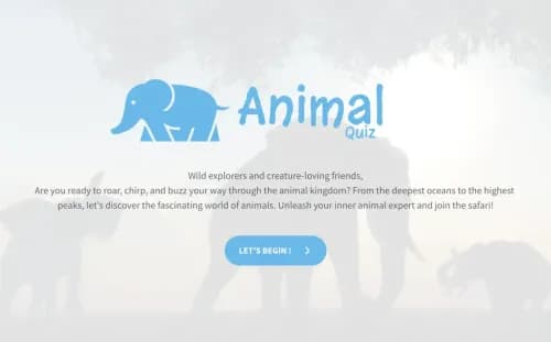 Animal Quiz Template Animal Quiz Template