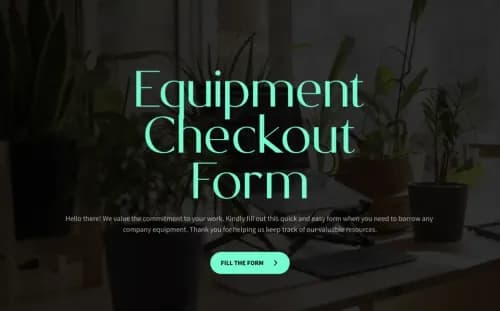 Equipment Checkout Form Template Equipment Checkout Form Template