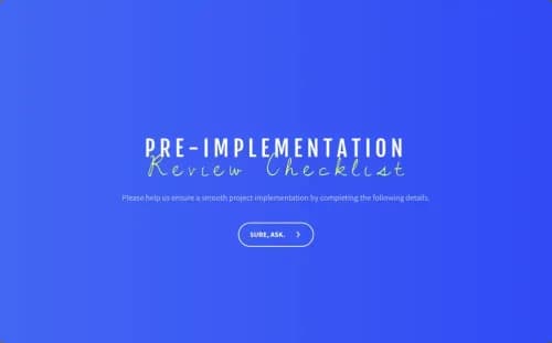 Pre Implementation Review Checklist Template Pre Implementation Review Checklist Template