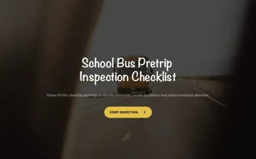 School Bus Pretrip Inspection Checklist Template School Bus Pretrip Inspection Checklist Template