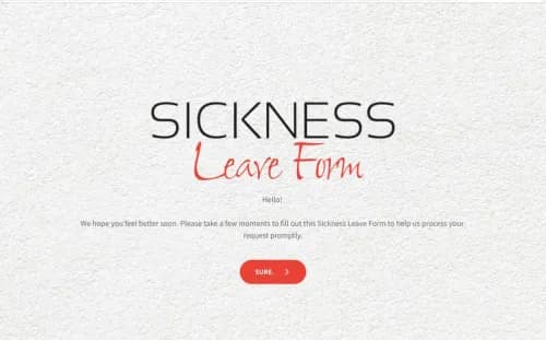 Sickness Leave Form Template Sickness Leave Form Template